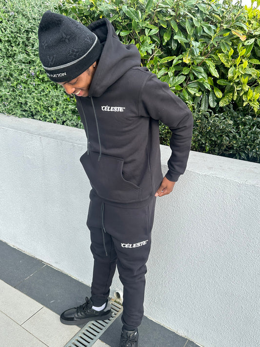 Puff print black tracksuit