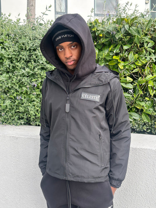 Customised black windbreaker