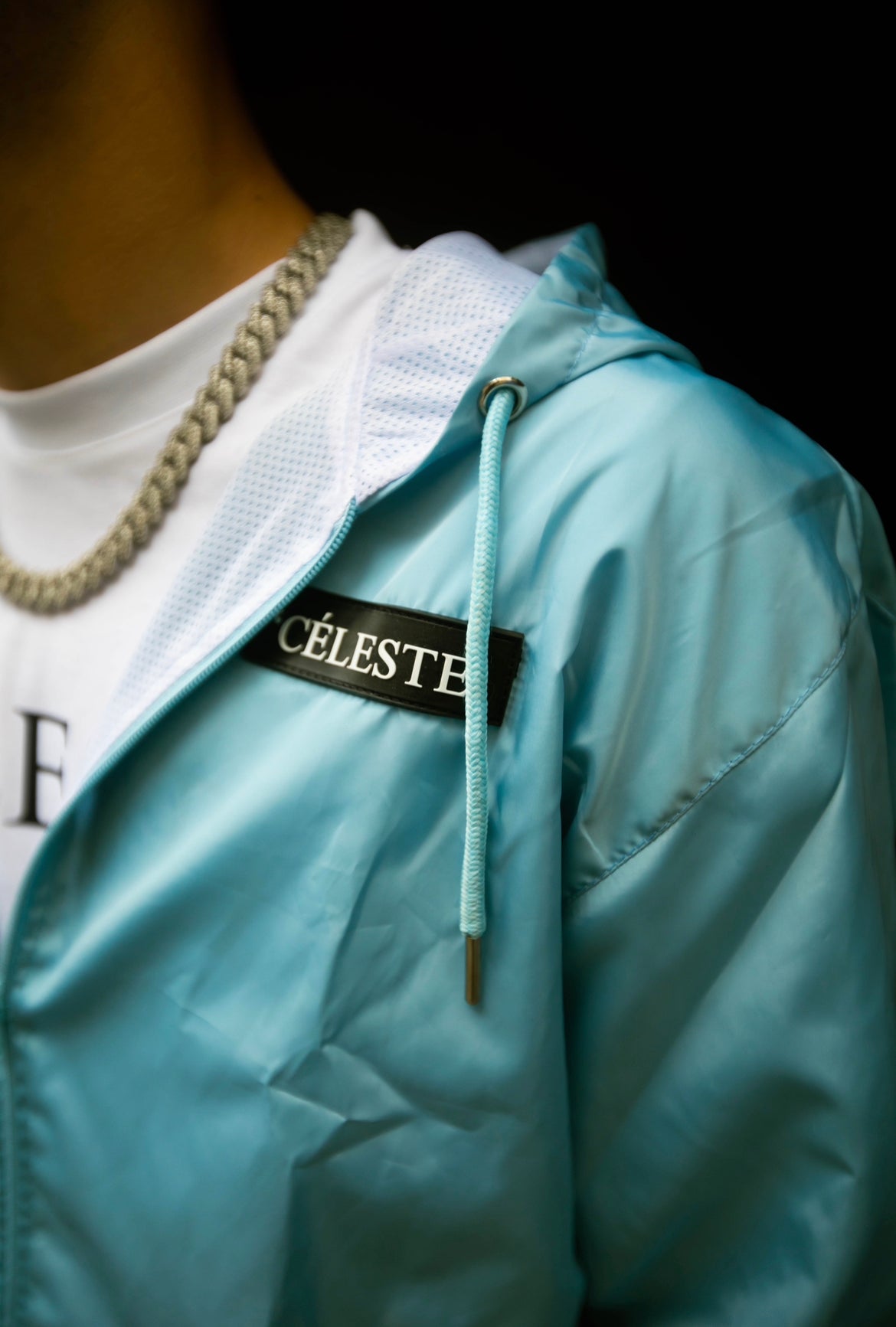 Sky blue windbreaker