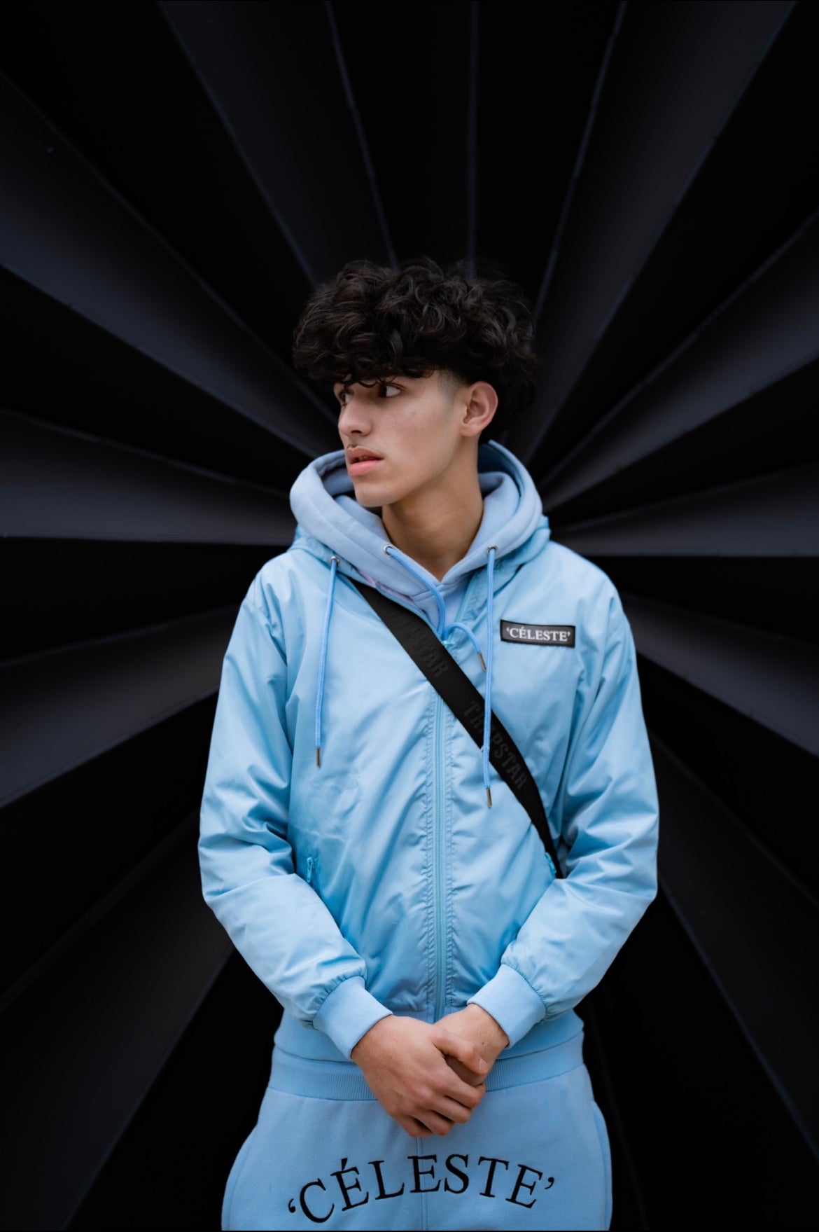 Sky blue windbreaker